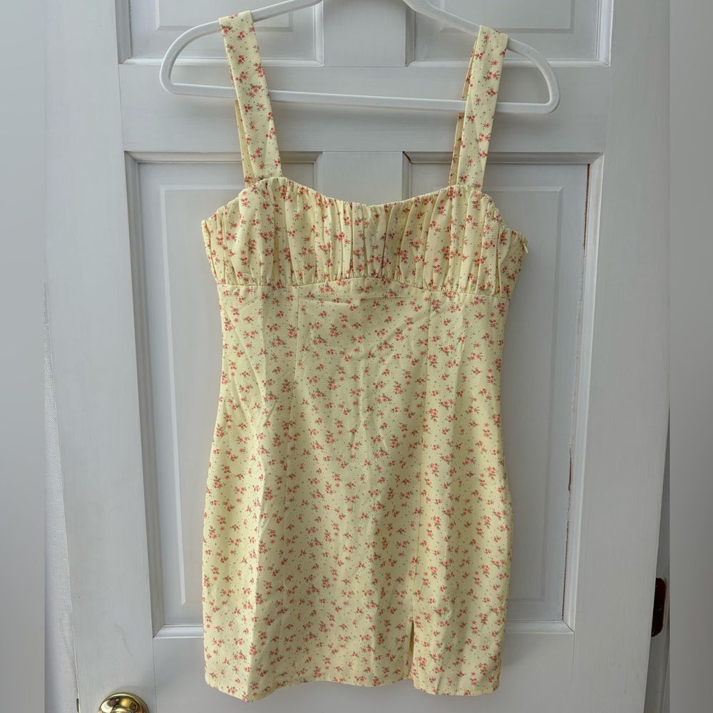 Princess Polly mini dress, yellow floral